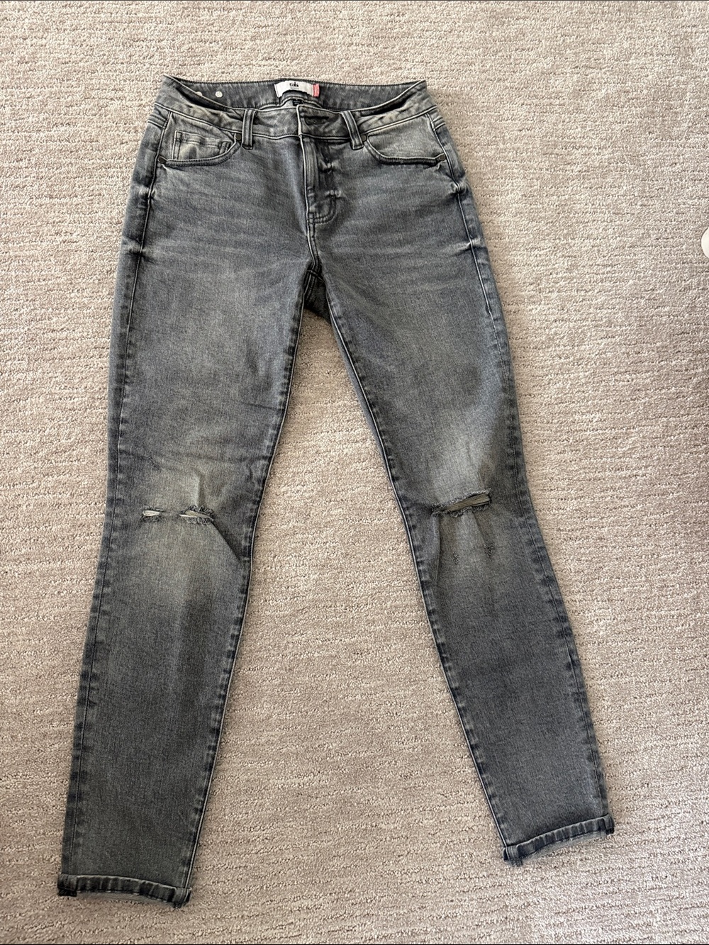 CAbi Gray Distressed Skinny Jeans
